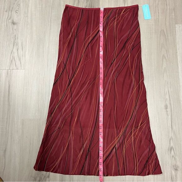Forever 21 A line skirt sz L Rust red sheer Vintage new with tags Dark Academia - Picture 3 of 13